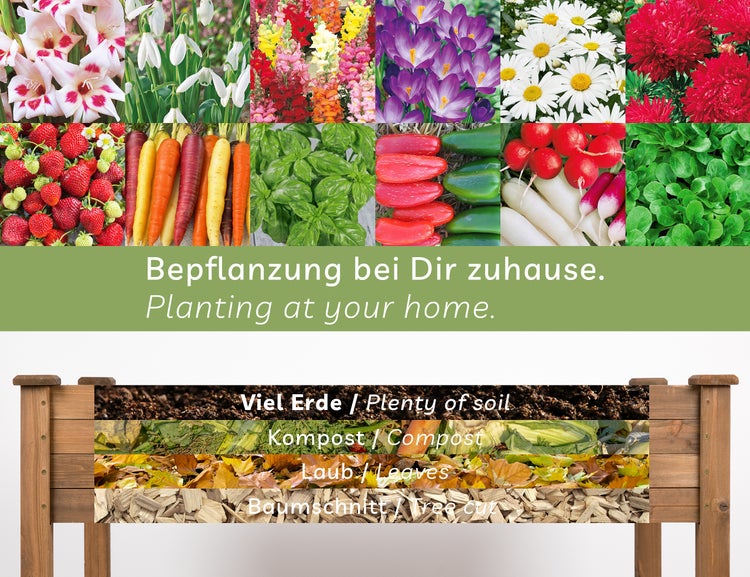 needs&wants® Großes Hochbeet aus Holz für Garten Balkon Terrasse, Pflanzkasten Bausatz XL rechteckig schmal mit Vlies-Folie, Kräuterbeet Pflanzenkasten deko, dunkel-braun
