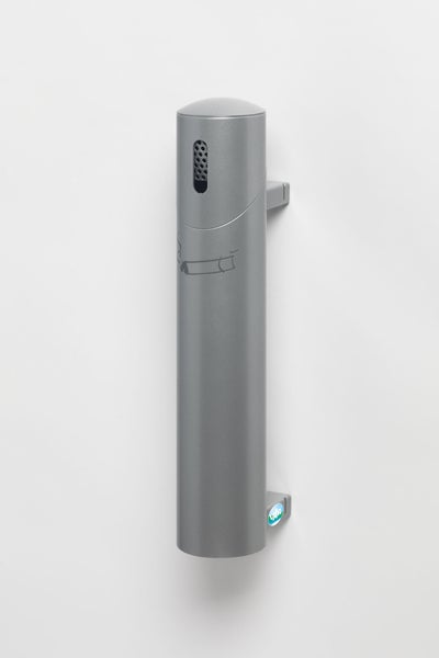 PROREGAL Robuster Wandascher 145 cm Rohrlänge Zum Einbetonieren 1,4 Liter HxBxT 51 x 10 x 17 cm Stahl Silber