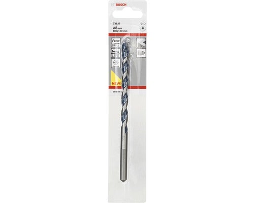 Bosch CYL-5 Betonbohrer mit 8 Millimeter Durchmesser und 150 Millimeter Gesamtlänge in Originalverpackung.