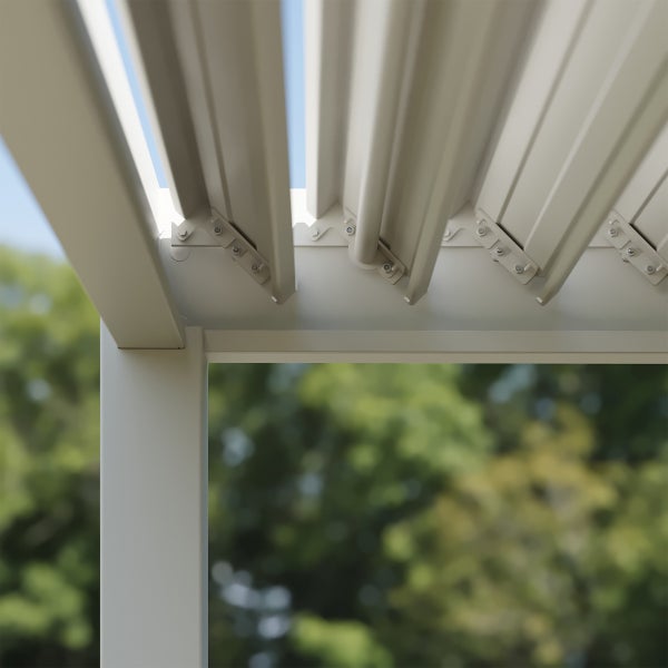 Weide Classic Alu-Stahl Pavillon 3 x 4 M Weiß Pergola Freistehend mit Pfostenstärke 11,6 cm x 11,6 cm