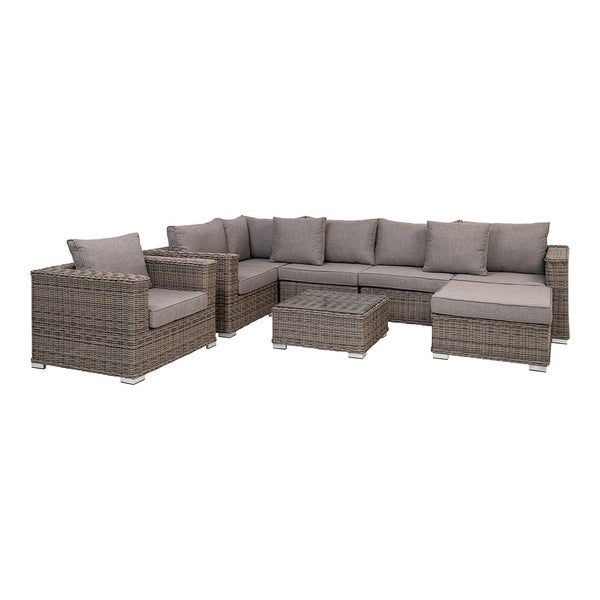 Calvi Sofasatz inkl. Sitzkissen Garten kubu,grau. 318 X 169 X 64 cm