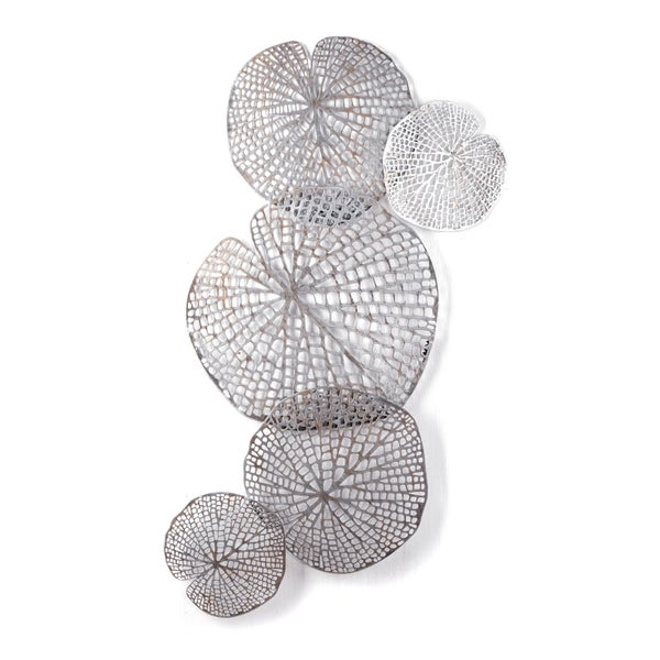 Wanddeko BIG LEAVES Metall antik-silber