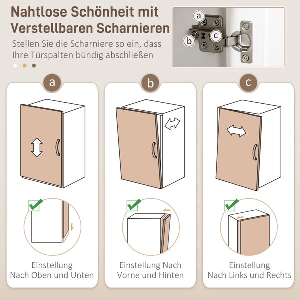 HOMCOM Küchenschrank, Küchenbuffet mit Schublade, Mehrzweckschrank mit 2 Offenen Ebenen, 3 Schränken, Vitrinenschrank mit Tischplatte für Wohnzimmer, Weiß, 100 x 40 x 180 cm