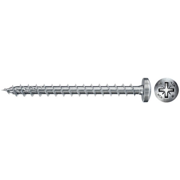 Fischer 200x Power-Fast II FPF II PZF 4 x 35  mm BC Pan Head mit Kreuzschlitz PZ Vollgewinde galvanisch verzinkt blau passiviert - 670245