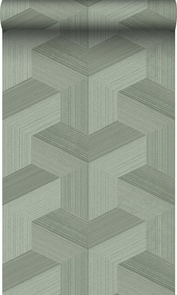 Origin Wallcoverings Tapete 3D-Muster Graugrün - 53 cm x 10.05 m - 347951