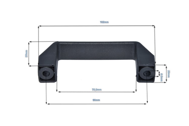 Abbildung einer Griffleiste mit Maßangaben