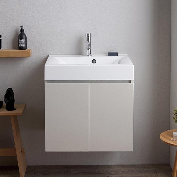 Hängender Waschtisch mit Waschbecken, Armatur und Unterschrank für das Badezimmer