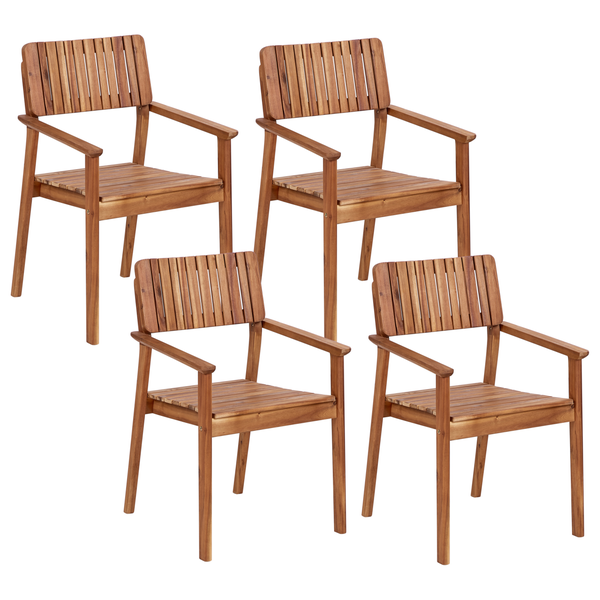 Gartenstuhl 4er Set AGELLO Akazienholz Braun