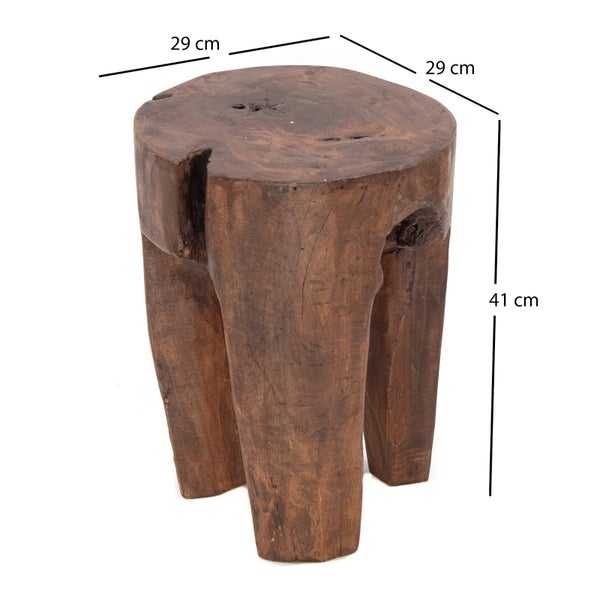 Hocker LOG  41x29x29 cm, Massivholz dunkelbraun