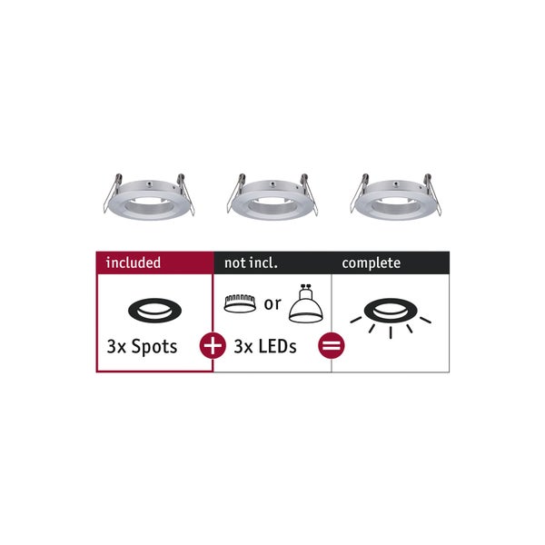 Einbauleuchte Choose Basisset starr IP44 rund 78mm max. 3x10W 230V dimmbar Alu gedreht