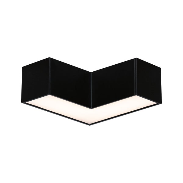 Schwarze LED-Deckenleuchte in Winkelform