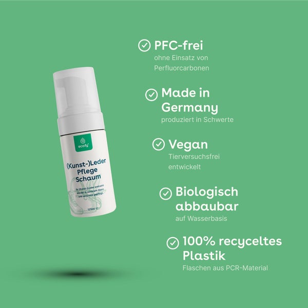 eco:fy (Kunst-)Leder Pflegeschaum • Glanz und Pflege für Schuhe, Taschen, Jacken etc.
