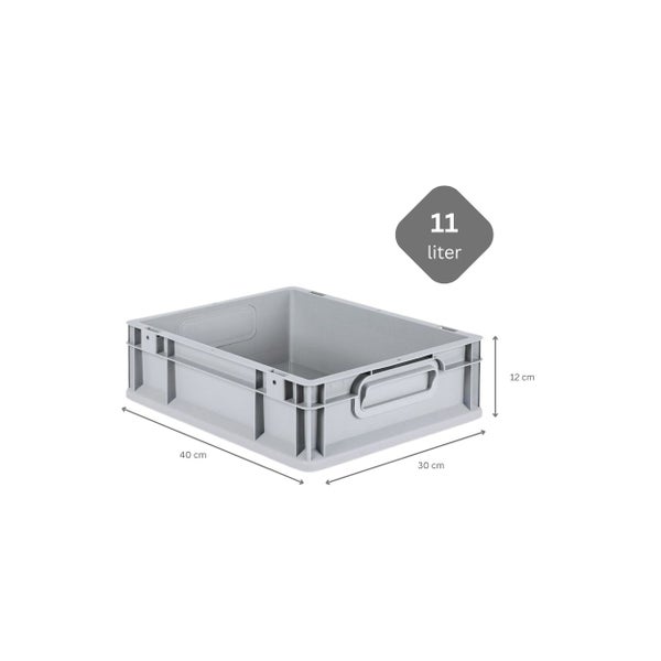 PROREGAL SuperSparSet 16x Eurobox NextGen Grip mit Scharnierdeckel und Schwarzen Schiebeschnappverschlüssen HxBxT 12 x 30 x 40 cm 11 Liter