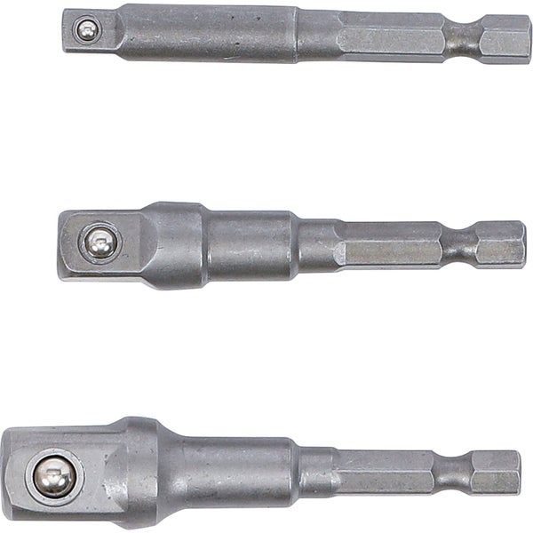 BGS Adapter-Satz für Bohrmaschinen Außensechskant Antrieb 6,3 mm (1/4) Abtrieb Außensechskant 6,3 mm (1/4) / 10 mm (3/8) / 12,5 mm (1/2) / 3tlg. - 9685