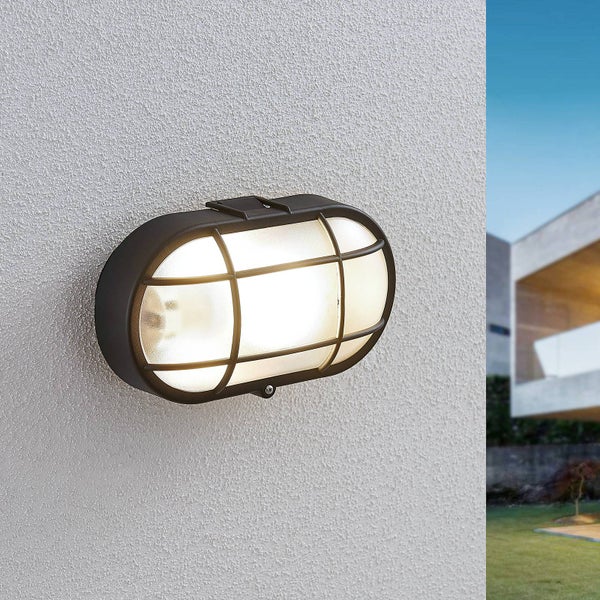 Lindby Wandleuchte außen Alisha (spritzwassergeschützt (Modern) in Schwarz (1 flammig, E27) - Außenwandleuchten Wandlampe Led Außenlampe Outdoor für Außenwand/Hauswand