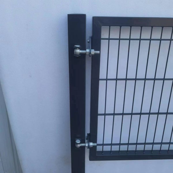 GEWA Eingangstor Classic zweiflügelig 4m breit 1,2m hoch Doppelstabmattentor in RAL7016 anthrazit inkl. Pfosten und Zubehör mit 80x80mm Pfosten
