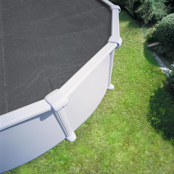 Profi Line Solarplane, Solarfolie, Luftpolsterabdeckung für Pool rund 355 cm, grau, 230 µm