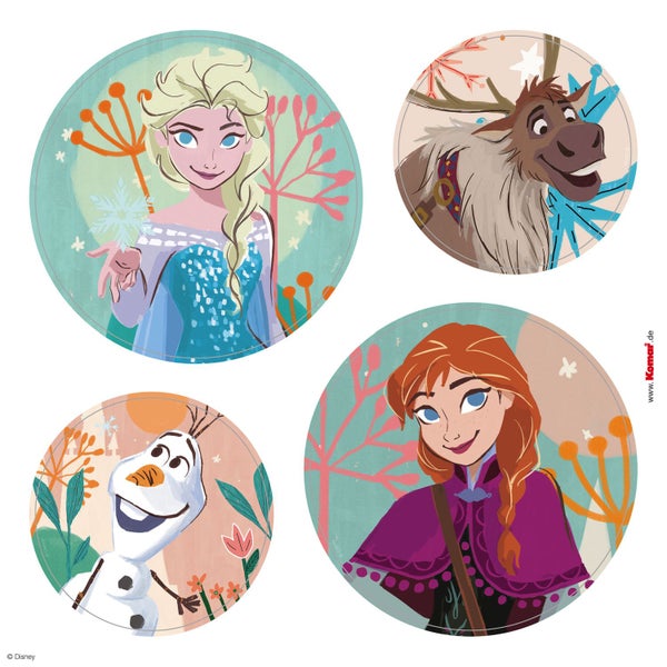 Disney Fensteraufkleber Die Eiskönigin Charaktere Blau, Grün und Lila - 30 x 30 cm - 612744