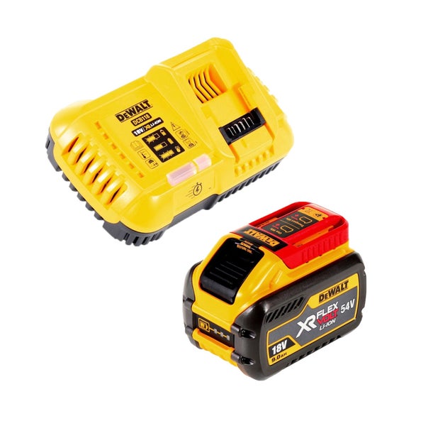 DeWalt Schnellladegerät DCB118 und XR FlexVolt Akku 18 Volt 54 Volt 9.0 Ah Li-Ion.