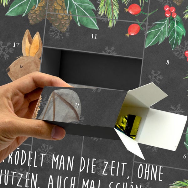 Mr. & Mrs. Panda Befüllbarer Adventskalender Fledermaus Sitzen - Schwarz