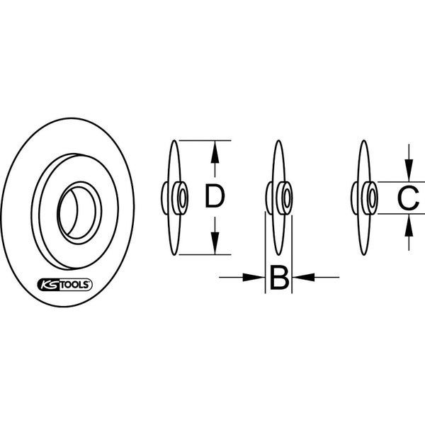 KS TOOLS Ersatzschneidrad für Rohrabschneider V2A 11 mm - 104.5054