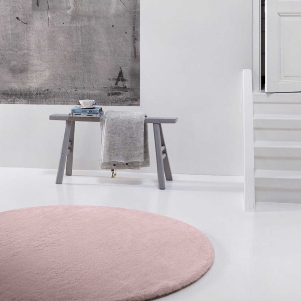 Teppich Rund Rosa kuschelig & flauschig Vita Homie Living 100 cm rund