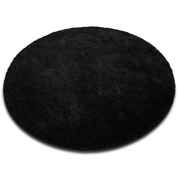 Schwarzer runder Teppich