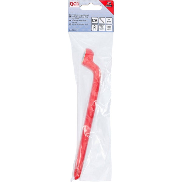 VDE Einringschlüssel mit 14 Millimeter Schlüsselweite in Verpackung
