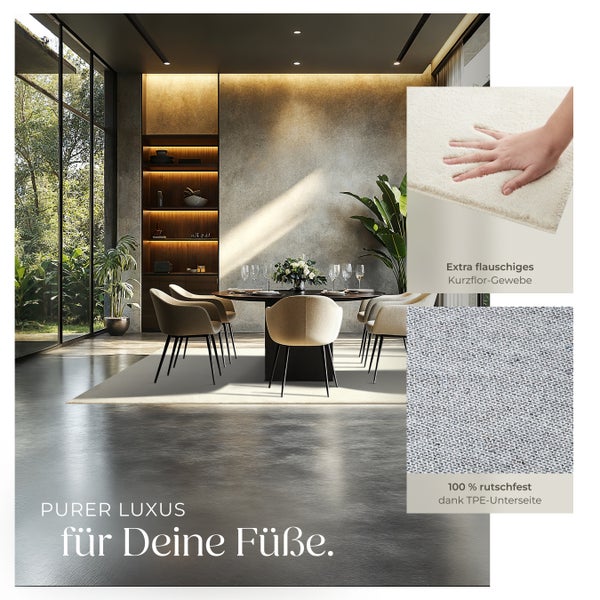 Kurzflorteppich tectake rutschfeste Unterseite verschiedene Größen und Farben 160 x 230 cm