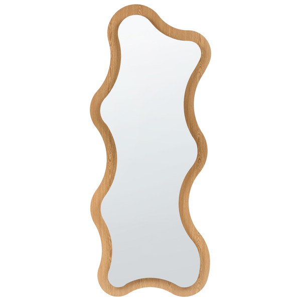 Wandspiegel mit unregelmäßig geformtem Holzrahmen für moderne Wanddekoration