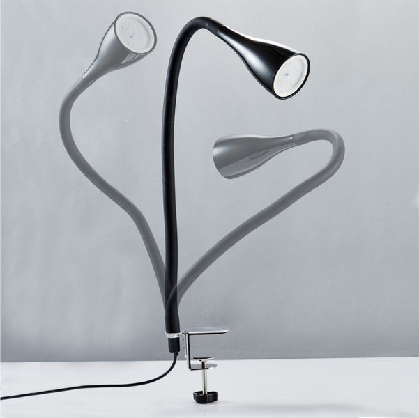 Klemmlampe - 4,8W, 400lm, LED, mit Stecker, dimmbar, warmweiß, schwarz