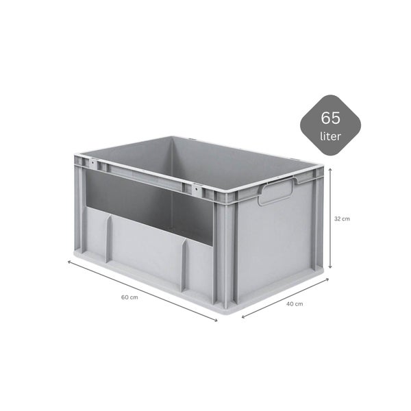 PROREGAL SparSet 10x Eurobox NextGen Insight HxBxT 32 x 40 x 60 cm 65 Liter Seite Offen Eurobehälter Transportbox