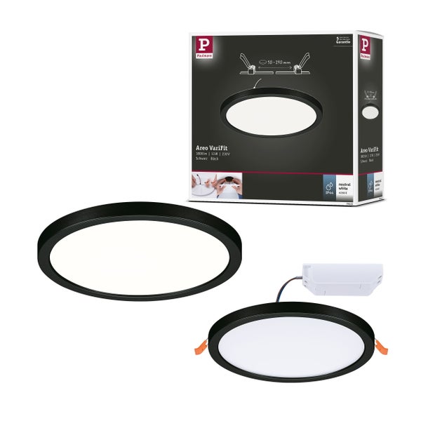 VariFit LED Einbaupanel Areo IP44 rund 175mm 13W 1300lm 4000K Schwarz