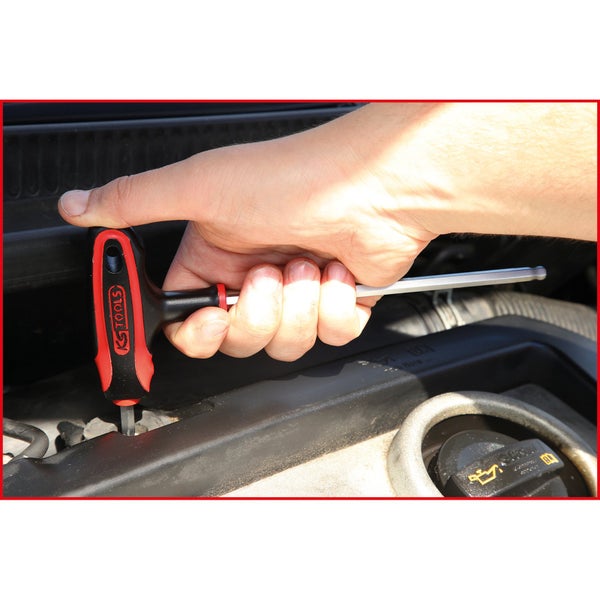 KS Tools Satz T-Griff-Kugelkopf-Innensechskantschlüssel, 9-teilig, verschiedene Größen