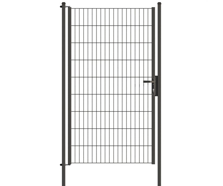 Gartentür aus Metall mit Gitter