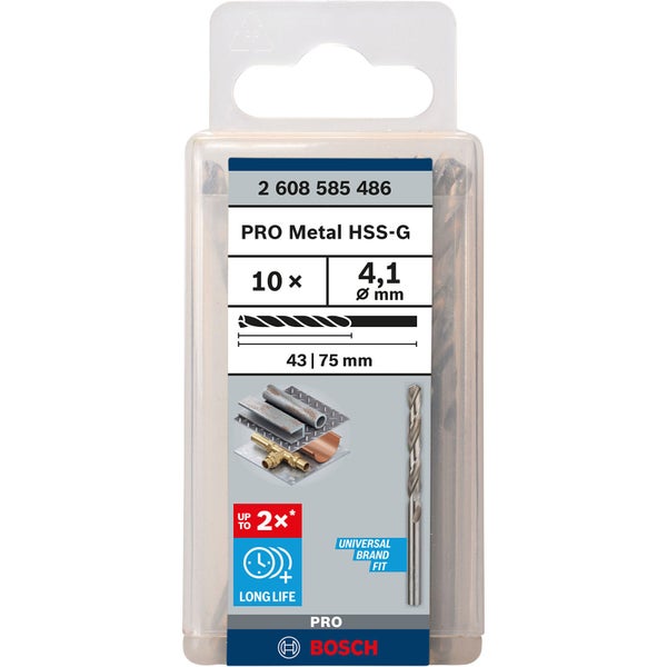 Metallbohrer Set mit 10 Stück, 4,1 mm Durchmesser, geeignet für Metallbearbeitung