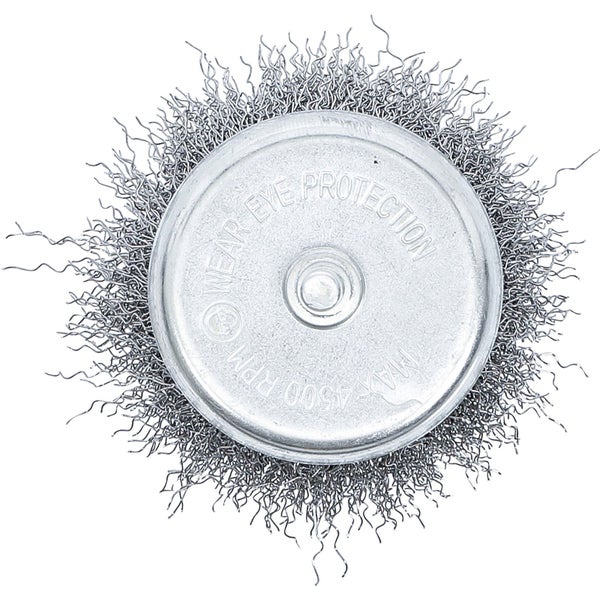 Draht-Topfbürste mit 75 Millimeter Durchmesser in Verpackung