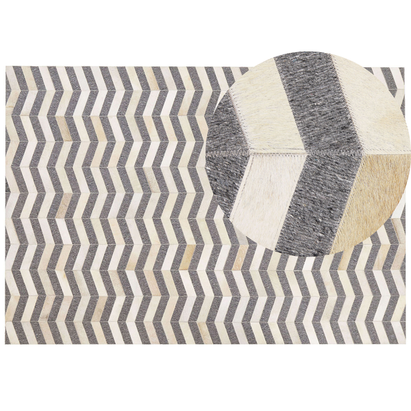 Teppich BAGGOZE Dunkelgrau 160 x 230 cm Echtleder