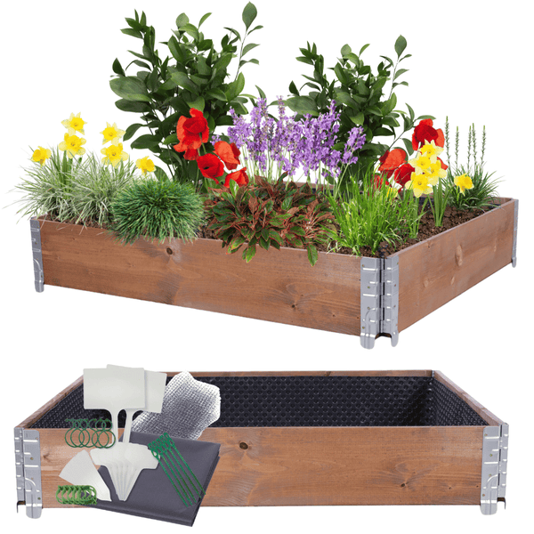 Hochbeetkisten GuardBox HxBxT 20x120x100 cm 1 Ebeneinkl. Luftpolsterfolie Braun