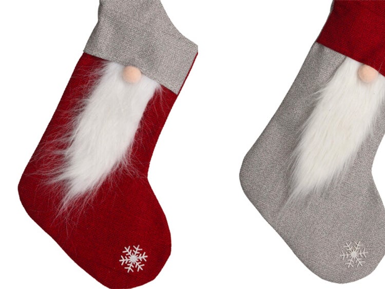 Set mit 2 Dekorationen: Socken mit Weihnachtsmann-Mix 40 cm