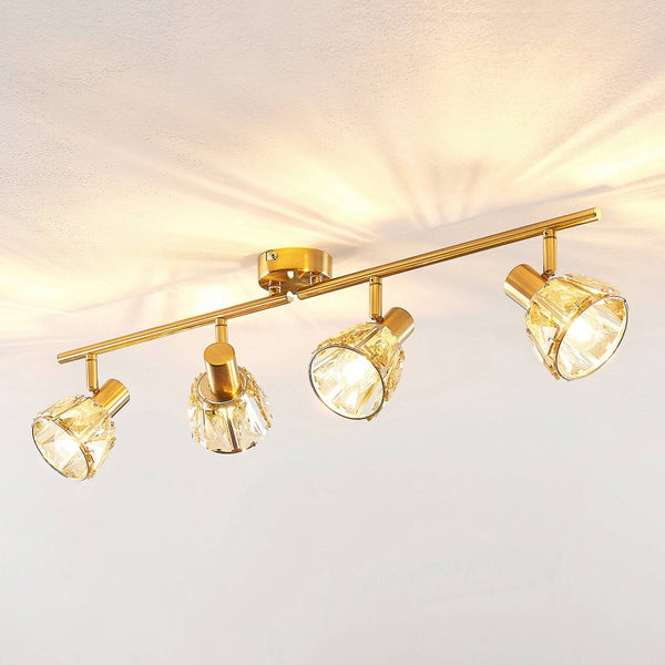 Lindby Deckenlampe Kosta (Modern) in Gold / Messing aus Metall (4 flammig, E14) - Deckenleuchte Lampe Wohnzimmerleuchte