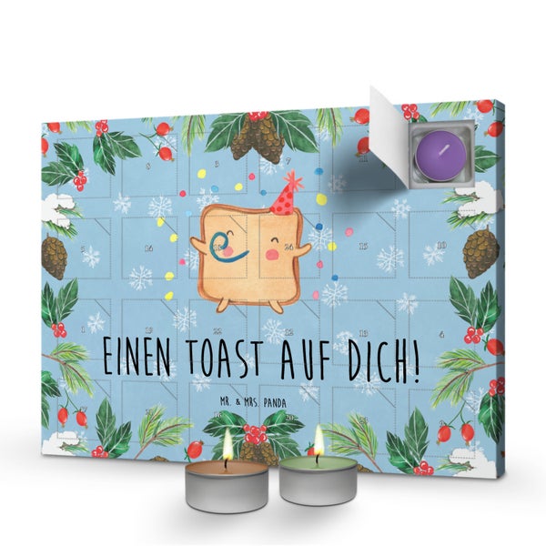 Mr. & Mrs. Panda Duftkerzen Adventskalender Toast Party - Blau Pastell