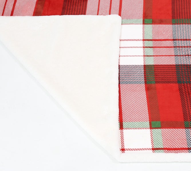 FRANK FLECHTWAREN | Kuscheldecke Weihnachtskaro, 130 x 160 cm, POLYESTER