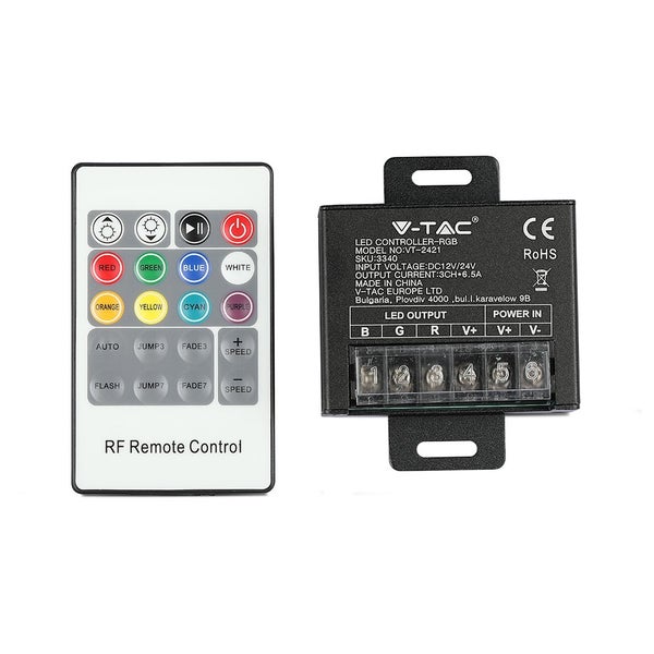 V-TAC Logo, LED-Controller mit Fernbedienung