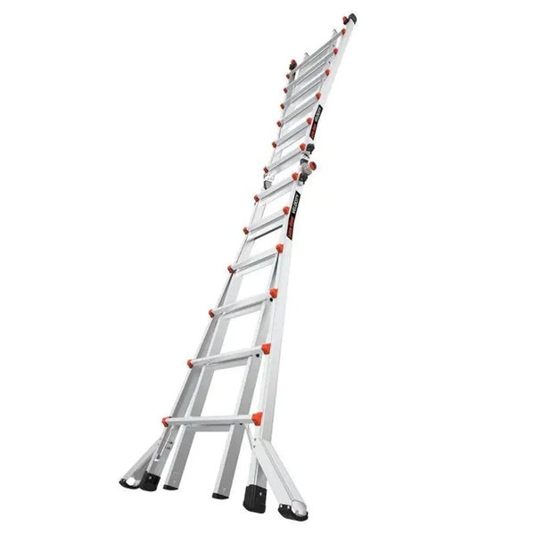 Little Giant Velocity Multifunktionsleiter aus Aluminium ausgefahren in Anlegeposition