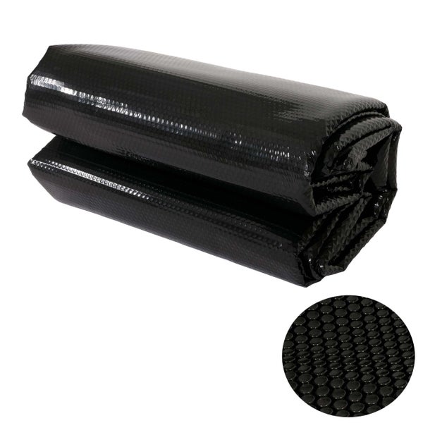 Zusammengelegte schwarze Solarplane mit Noppen für Schwimmbecken