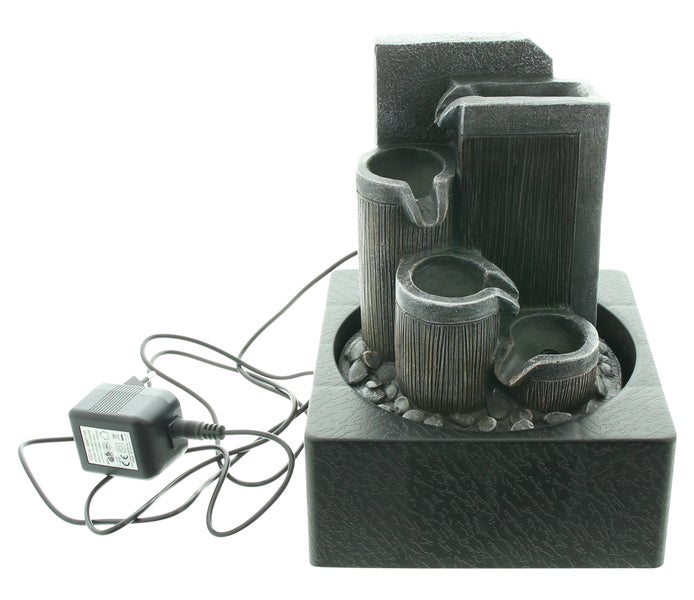 FRANK FLECHTWAREN | LED-Brunnen Wasserspiel, POLYRESIN, KUNSTSTOFF, 18 x 18 x 24 cm