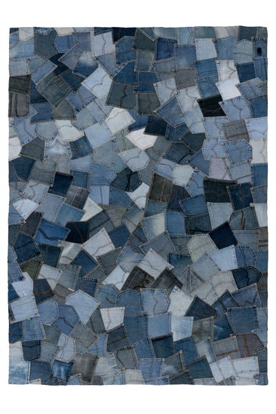 Wandbild Collage aus Jeans Hosentaschen