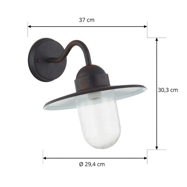 Lindby Wandleuchte außen Filip (spritzwassergeschützt (Modern) in Braun aus Metall (1 flammig, E27) - Außenwandleuchten Wandlampe Led Außenlampe Outdoor für Außenwand/Hauswand Haus