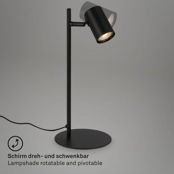 Tischleuchte Tischlampe Schreibtischlampe verstellbar 1xGU10 9W schwarz Briloner